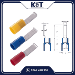 Đầu cos kim bọc nhựa nylon - Nylon Insulated Lipped Blade Terminals